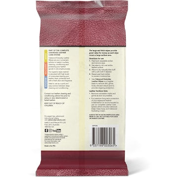 Oakwood Leather Polish Conditioner Wipes 20 pack