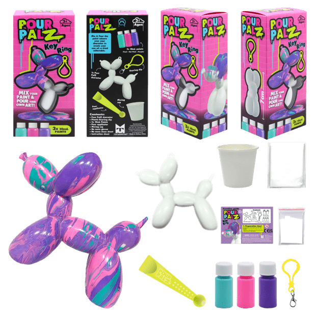 Pour Palz Mini Balloon Dog Keyring - Assorted