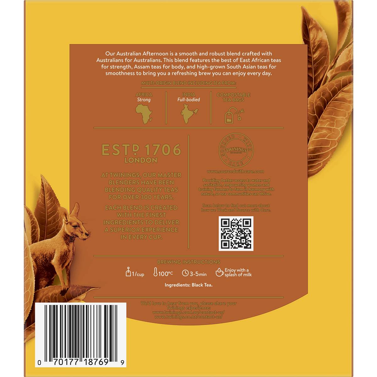 Twinings Australian Afternoon Tea Bags 100 Pack