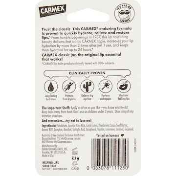 Carmex Lip Balm Moisturising Jar 7.5g