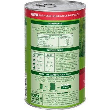 Nature's Gift Adult Wet Dog Food Loaf Lamb With Beef Vegetables & Barley 700g