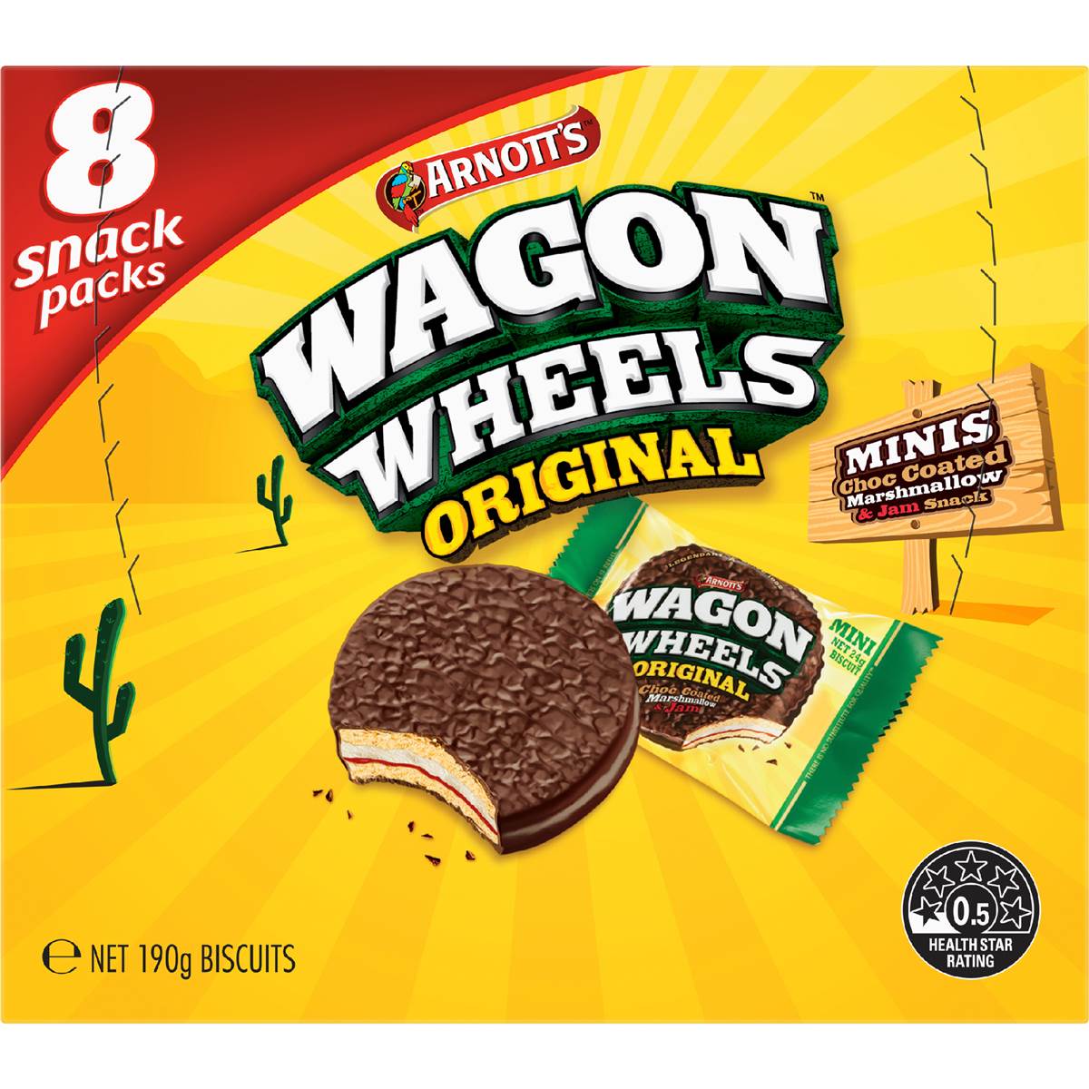 Arnott's Wagon Wheels Multipack Chocolate Biscuits 8 pack