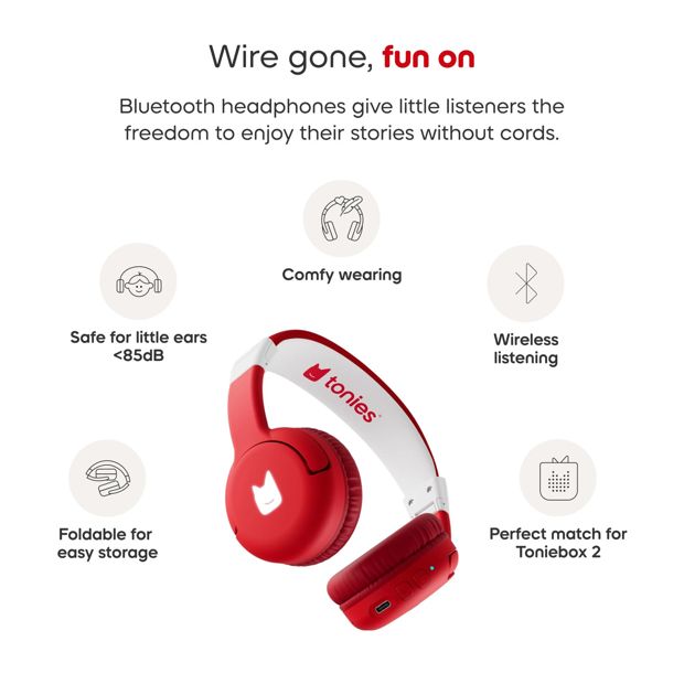 Tonies - Bluetooth Headphones - Sunset Red