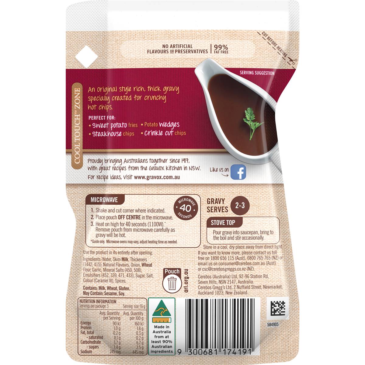 Gravox Best Ever Hot Chip Gravy Pouch Liquid Gravy For Chips 165g