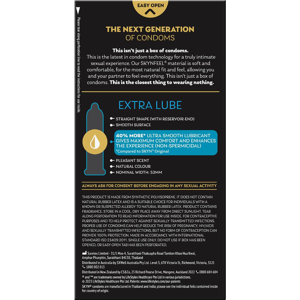 Skyn Condoms Skyn Extra Lubricated 10 Pack