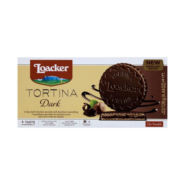 LOACKER GRAN PASTICCERIA TORTINA BISCUIT:DARK CHOCOLATE:.:126 GRAM