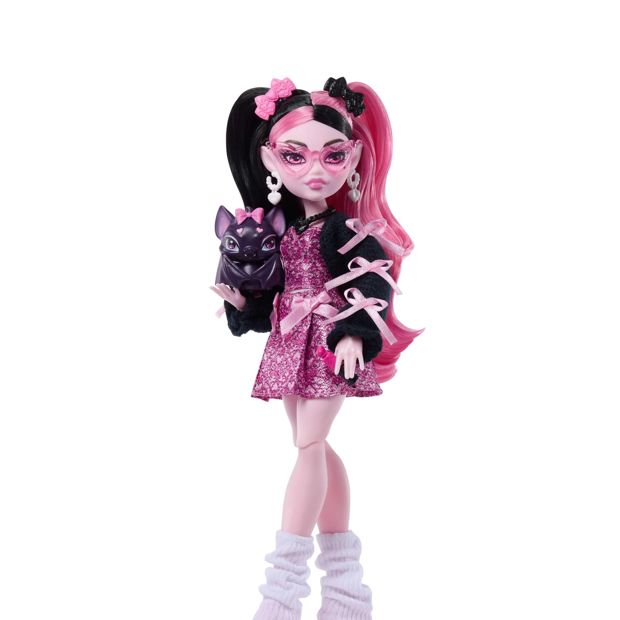 Monster High Draculaura Fashion Doll in Bow Dress and Accessories