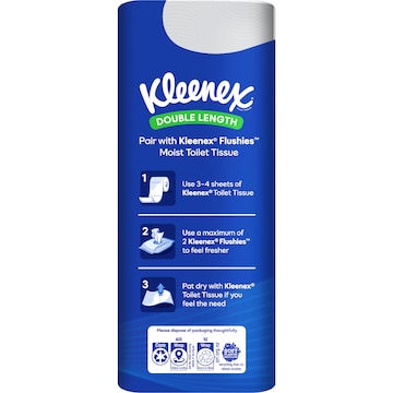 Kleenex Complete Clean Double Length Toilet Paper 12 pack