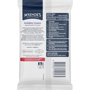 McKenzie's Baking Aids Gelatine Leaves 20g