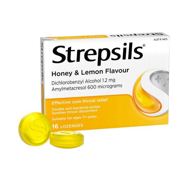 Double Antibacterial Soothing Sore Throat Lozenges Honey and Lemon