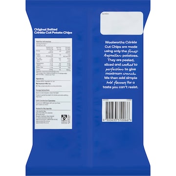 Woolworths Crinkle Cut Chips Original 175g