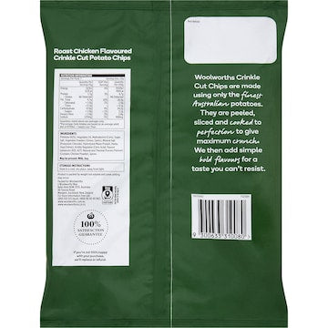 Woolworths Crinkle Cut Chips Roast Chicken 175g