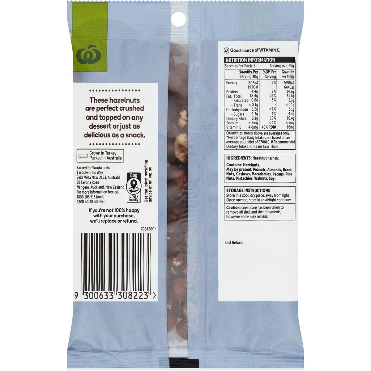 Woolworths Hazelnuts 150g