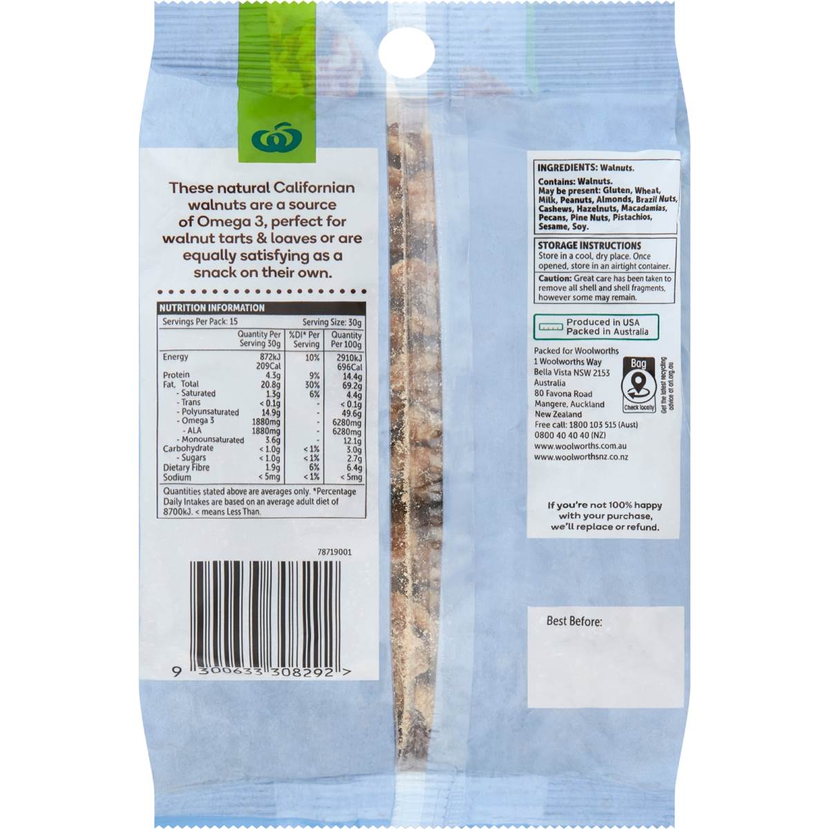 Woolworths Walnuts Californian 450g