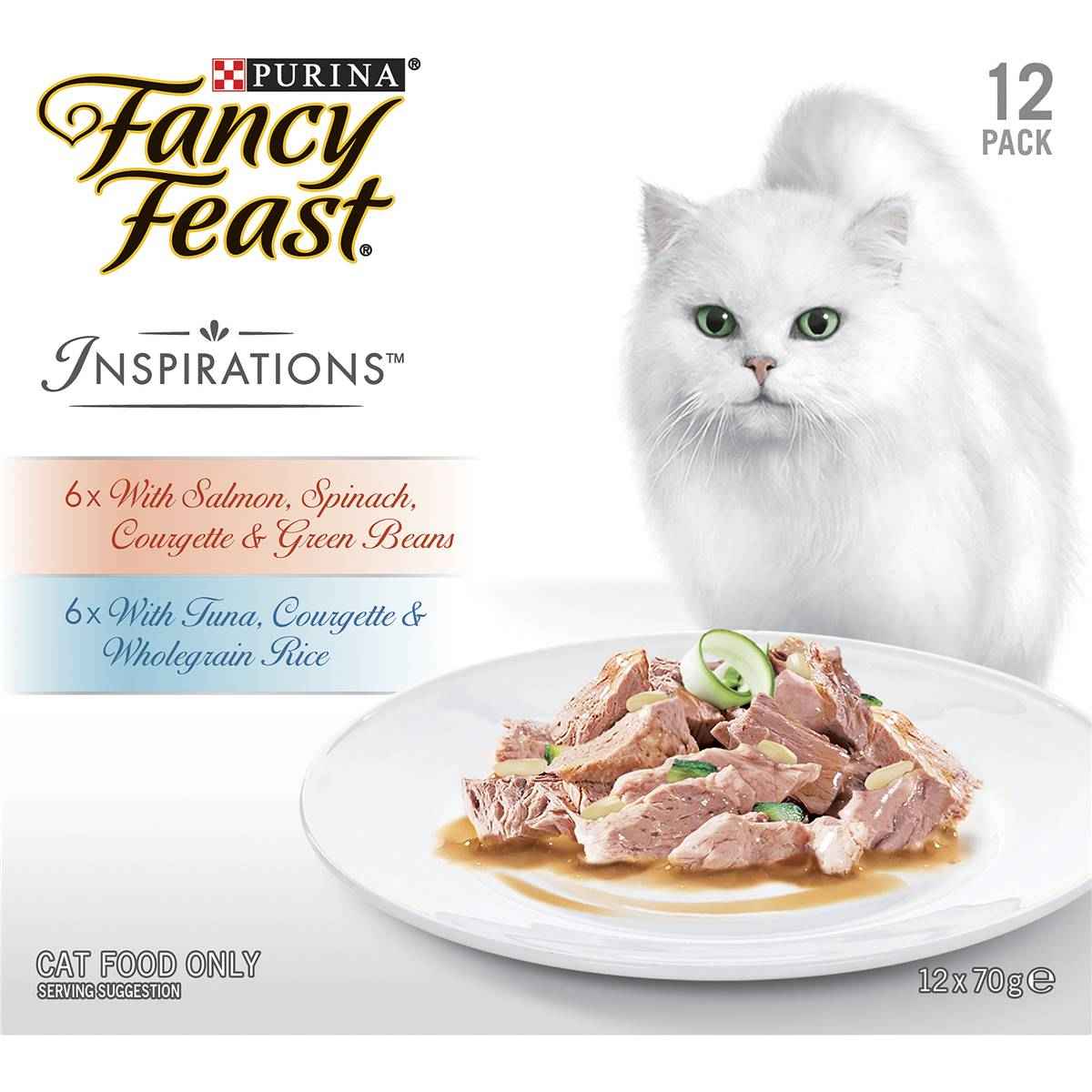 Fancy Feast Adult Inspiration Salmon & Tuna Collection Wet Cat Food 70g x 12 pack