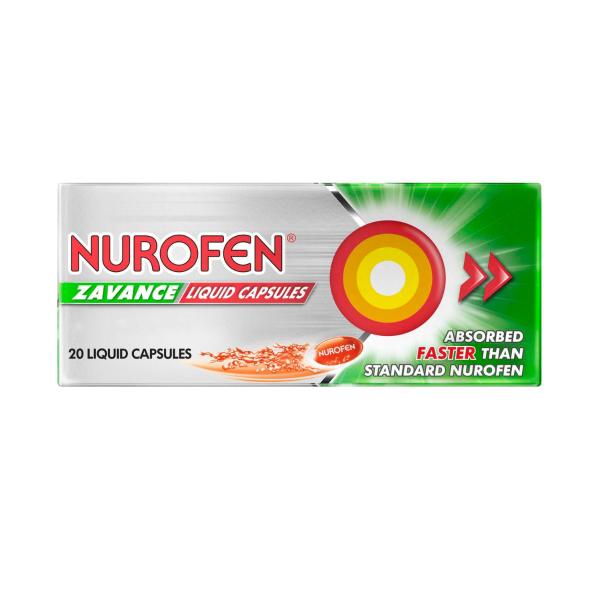 Zavance Fast Pain Relief 200mg Ibuprofen Liquid Capsules