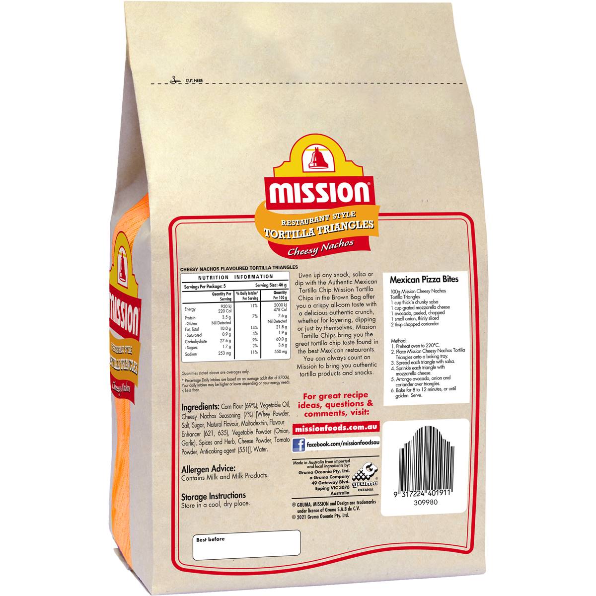 Mission Corn Chips Cheesy Nachos 230g