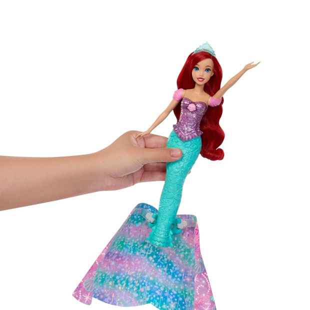 Disney Princess Ariel Human to Mermaid Transforming Fashion Doll with Flounder & 2 Accessories
