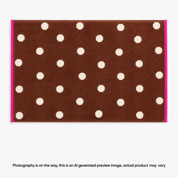 Senna Australian Cotton Polka Dot Bath Mat - Tiramisu
