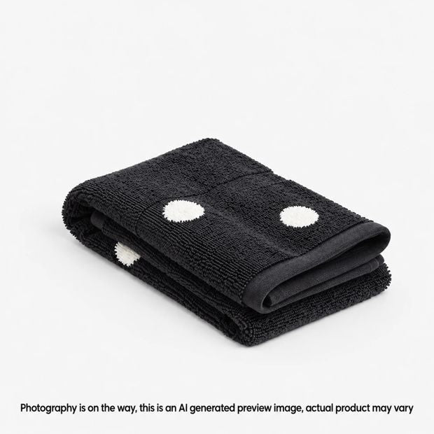 Senna Australian Cotton Polka Dot Hand Towel - Black Beauty
