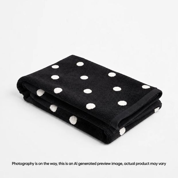 Senna Australian Cotton Polka Dot Bath Towel - Black Beauty