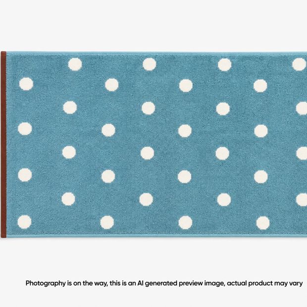 Senna Australian Cotton Polka Dot Bath Mat - Adriatic Blue