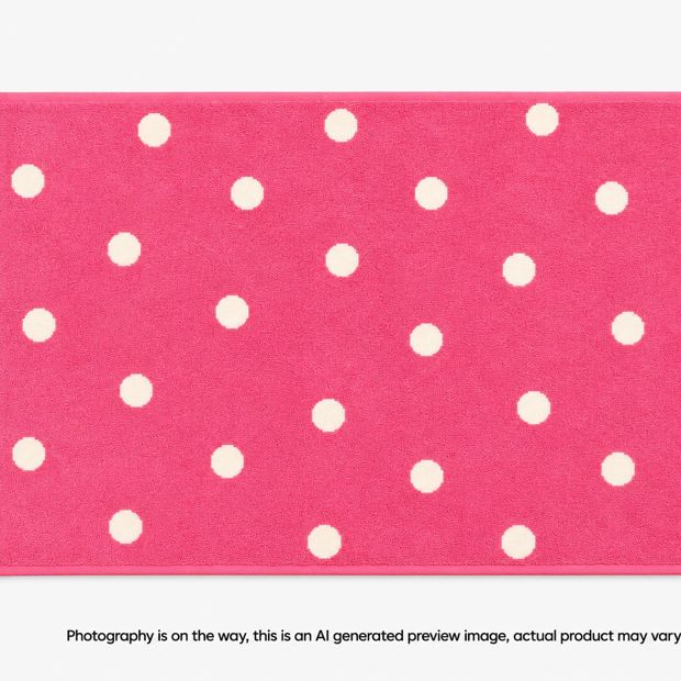 Senna Australian Cotton Polka Dot Bath Mat - Wild Rose