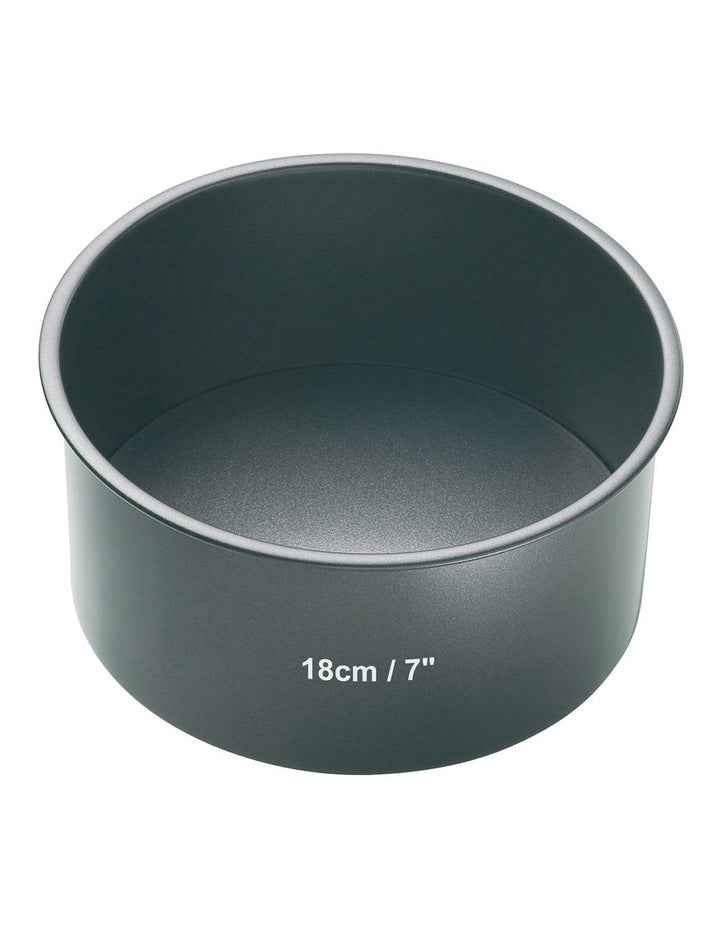 Heavy Base Loose Round Deep Cake Pan 18cm in Carbon