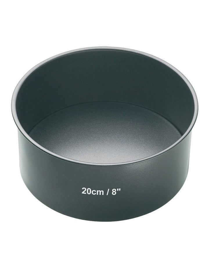 Heavy Base Loose Round Deep Cake Pan 20cm in Carbon