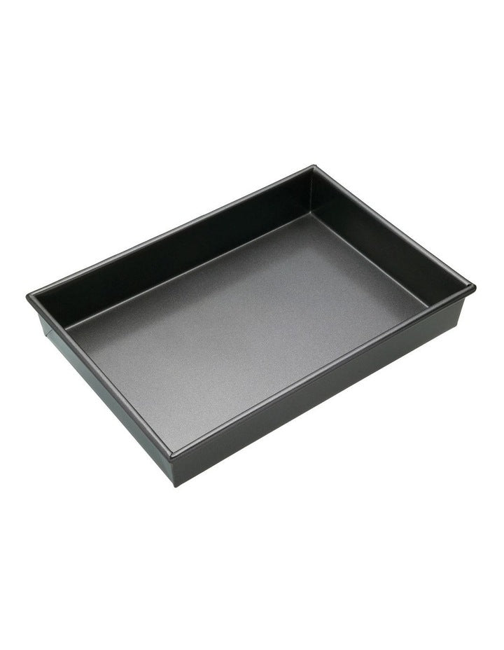 Heavy Base Rectangular Deep Cake Pan Carbon 35x24cm