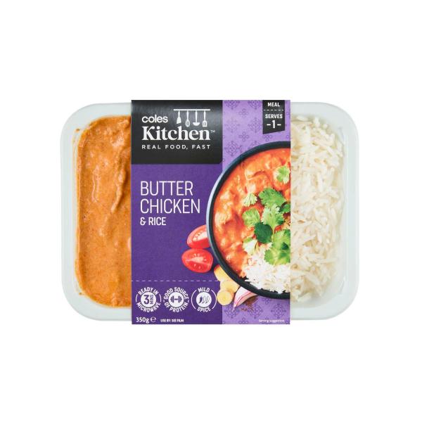 COLES KITCHEN BUTTER CHICKEN WITH RICE