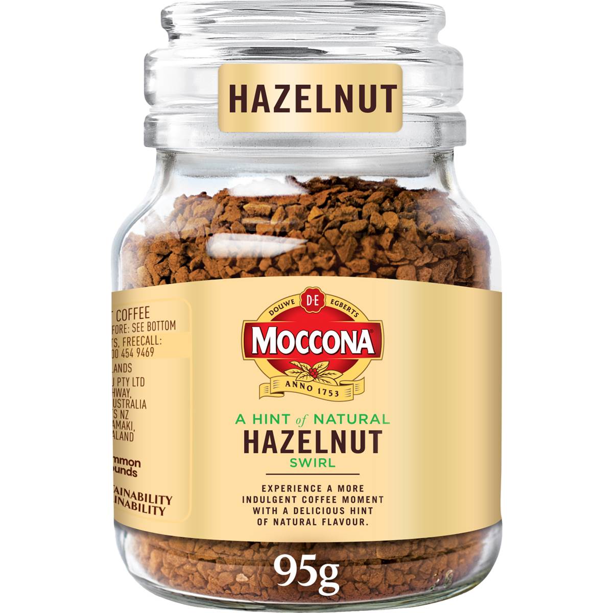 Moccona Freeze Dried Instant Coffee Hazelnut 95g
