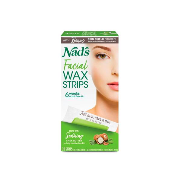 NADS FACIAL WAX STRIPS HYPOALLERGENIC 20PK