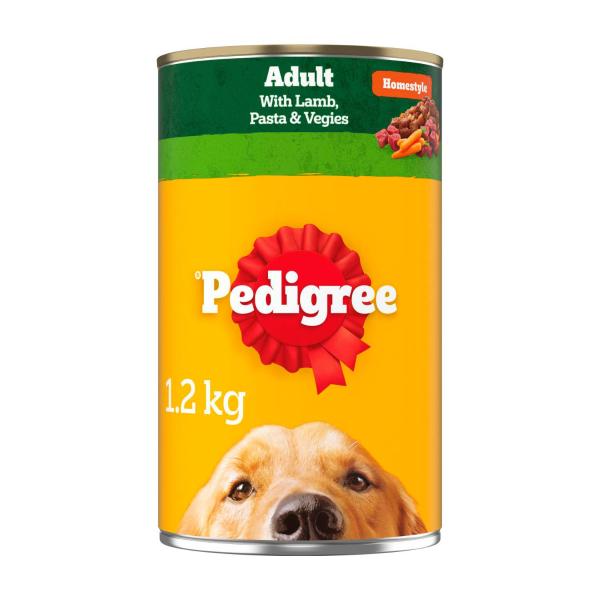 PEDIGREE ADULT WET DOG FOOD LAMB- PASTA & VEGIES HOMESTYLE 1.2KG CAN