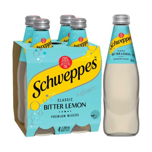 SCHWEPPES MIXERS 4X300ML:BITTER LEMON:.:1.2 LITRE