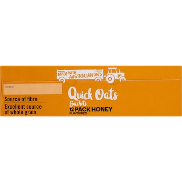 Woolworths Honey Quick Oats Sachets 12 pack