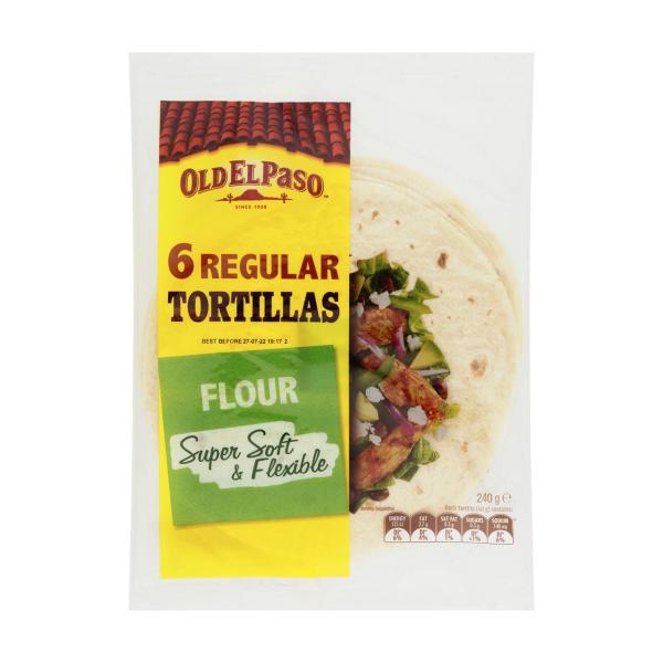 OLD EL PASO REGULAR TORTILLAS FAJITA 6 PACK 240G