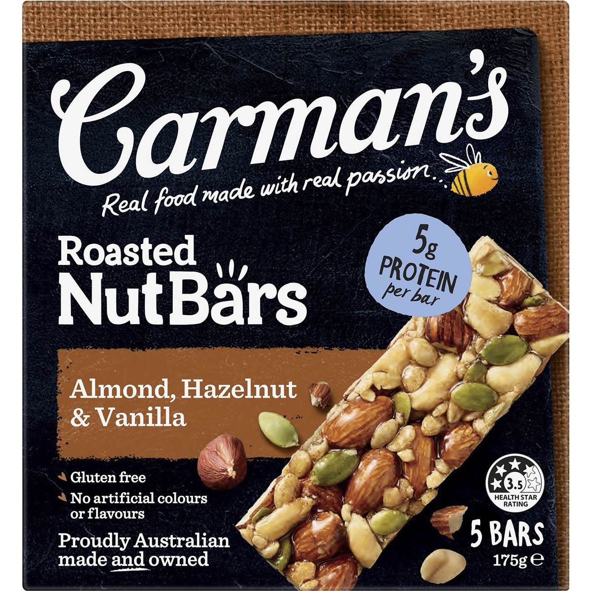 Carman's Nut Bars Almond Hazelnut & Vanilla 5 pack