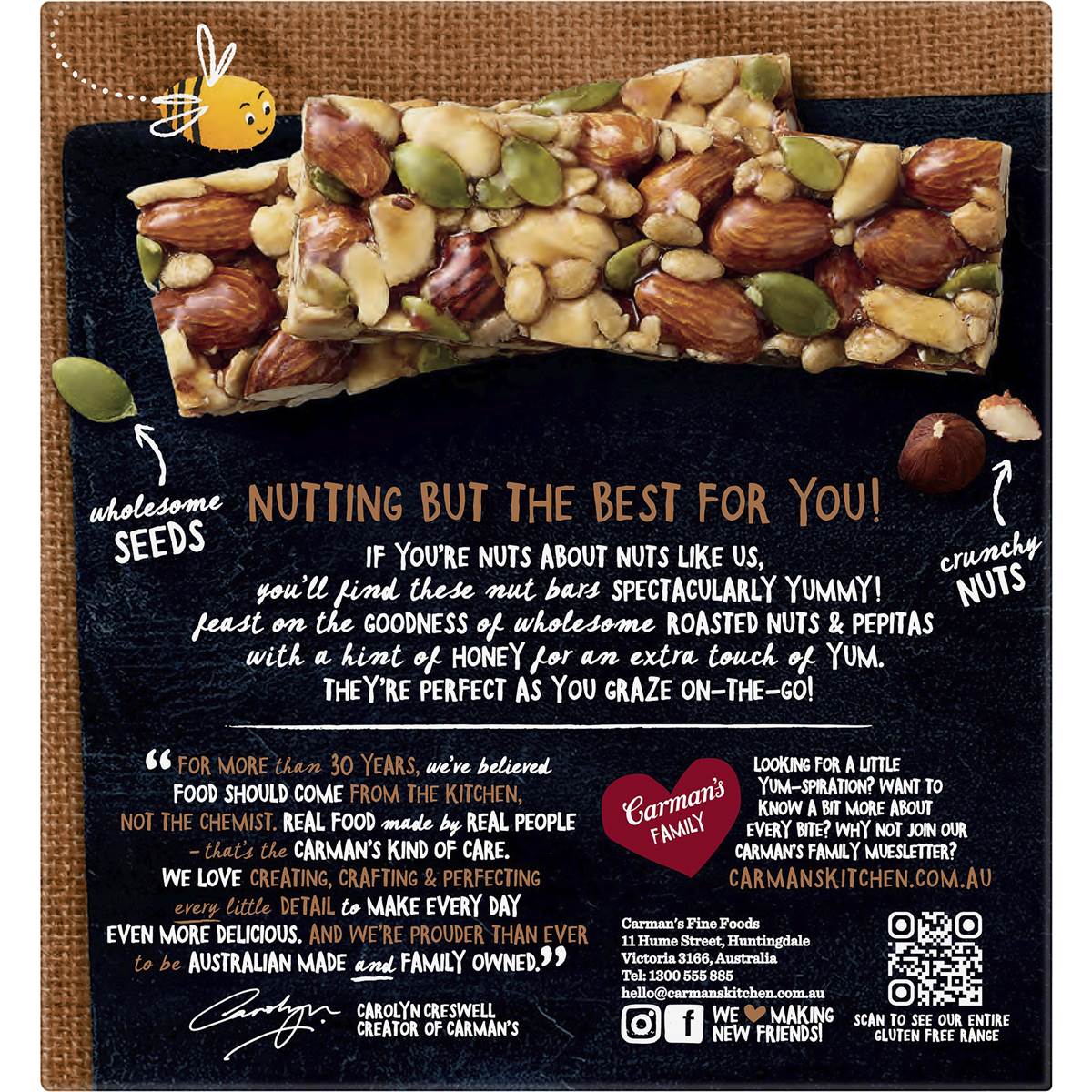 Carman's Nut Bars Almond Hazelnut & Vanilla 5 pack
