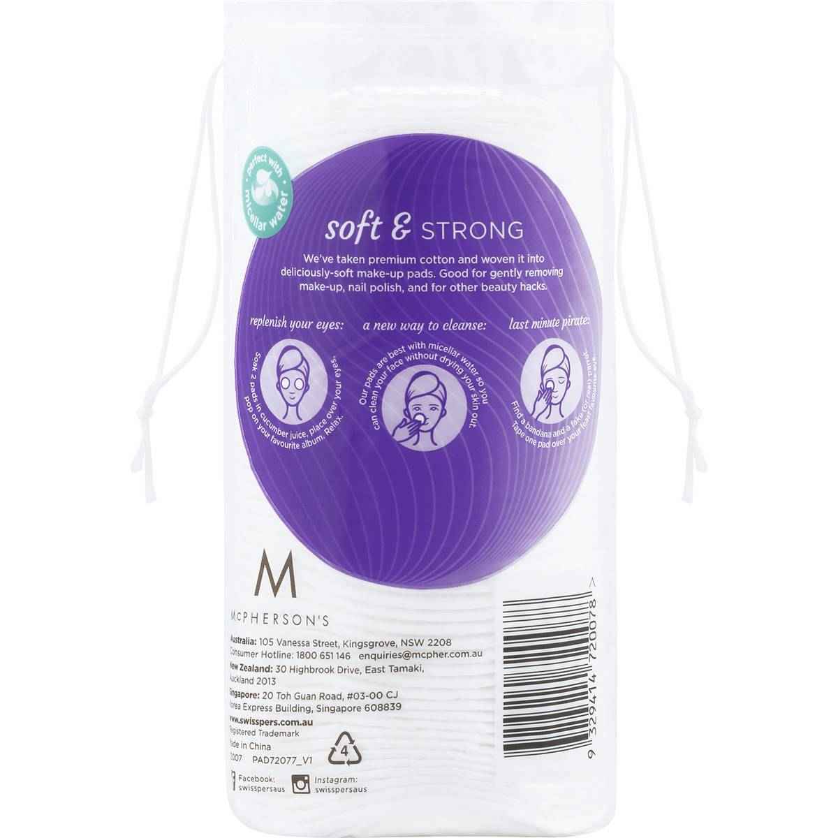 Swisspers Cotton Large Make Up Pads 50 Pack (Sale)