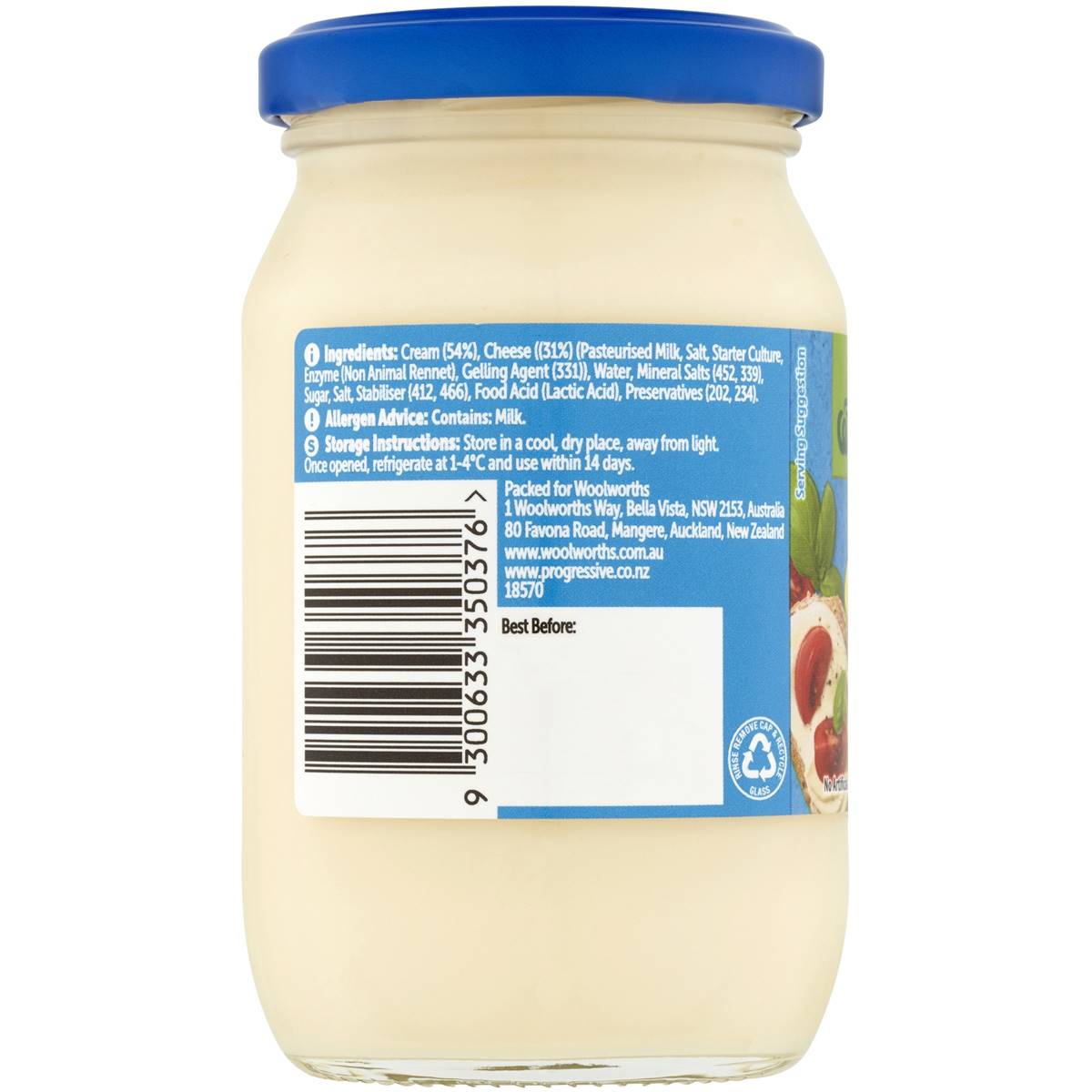 Woolworths Cream Cheese Spread 245g