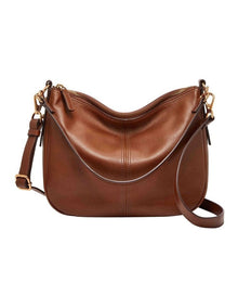 Jolie Zip Top Shoulder Bag in Brown