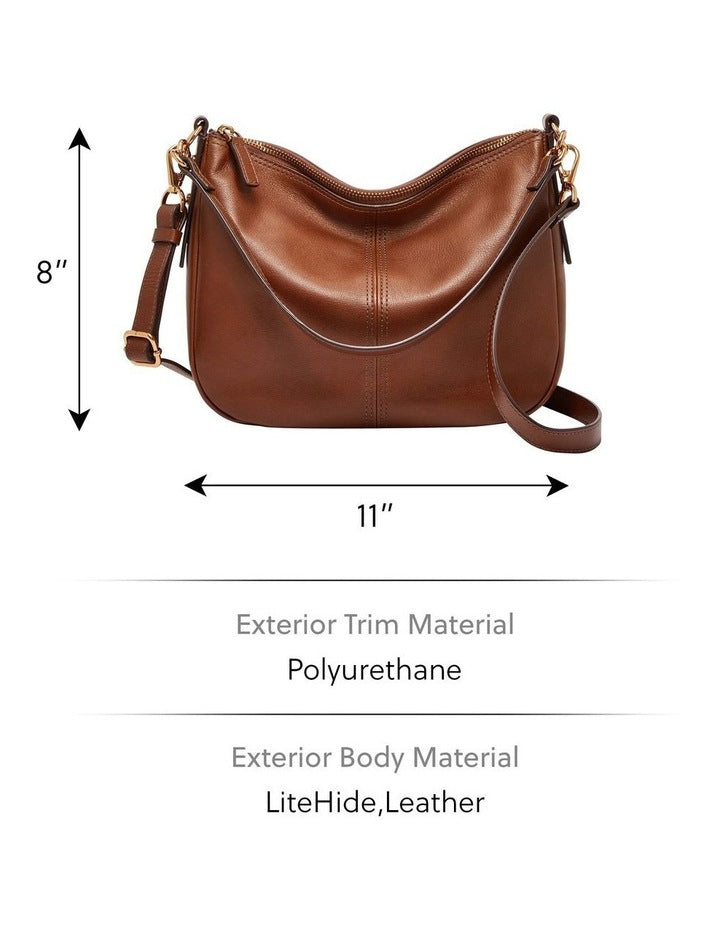 Jolie Zip Top Shoulder Bag in Brown