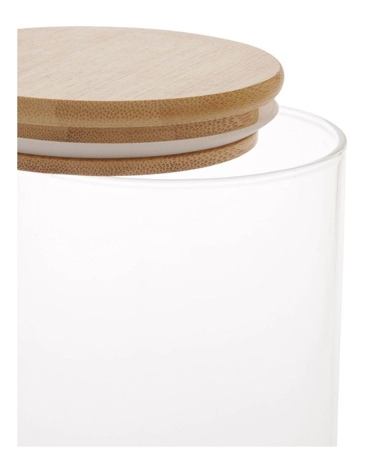 Storage Canister with Lid 1L in Bamboo/Glass