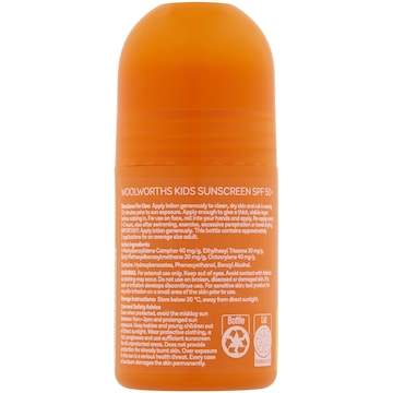 Woolworths SPF 50+ Kids Roll On Sunscreen 75mL