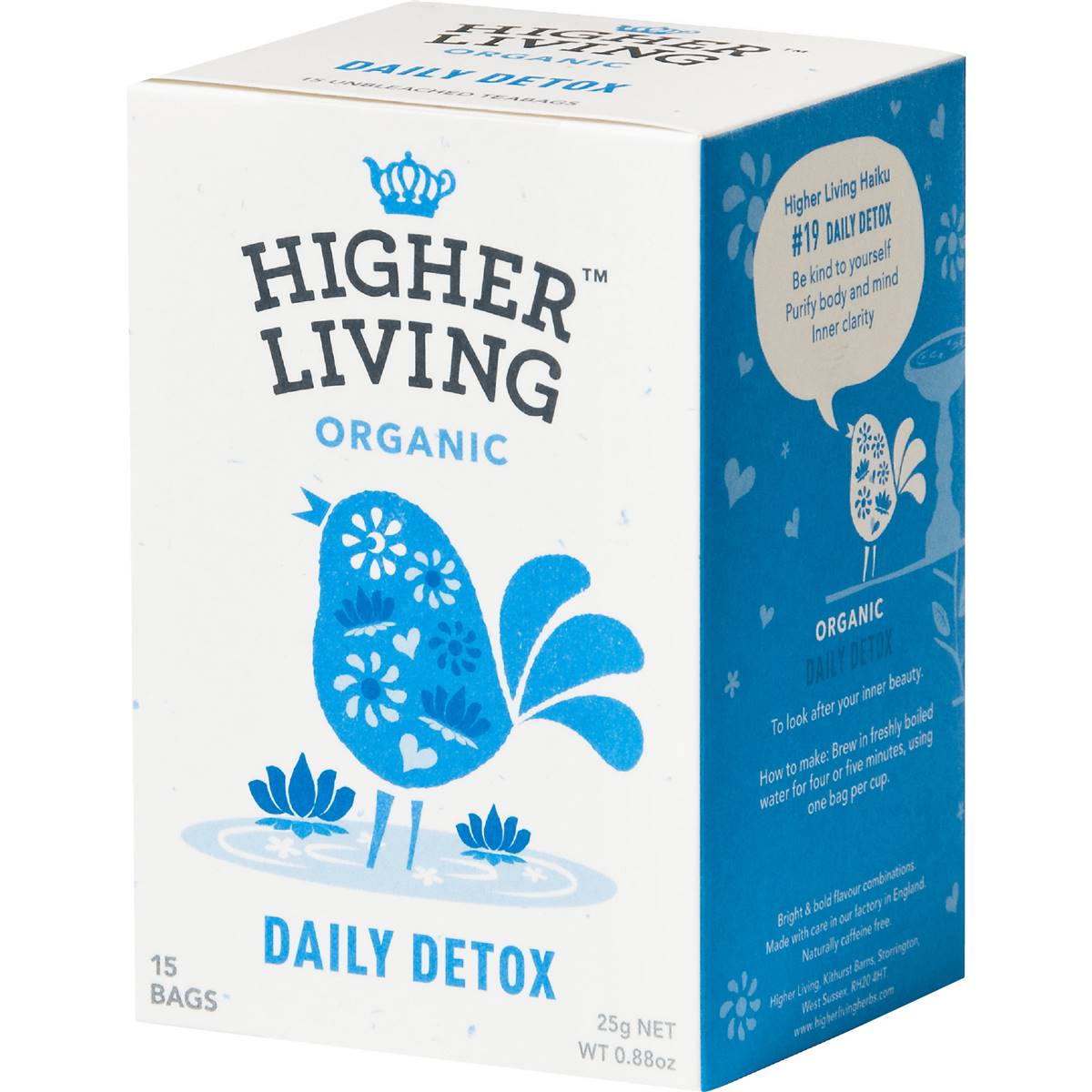 Higher Living Organic Daily Detox Tea Bags 15 Pack