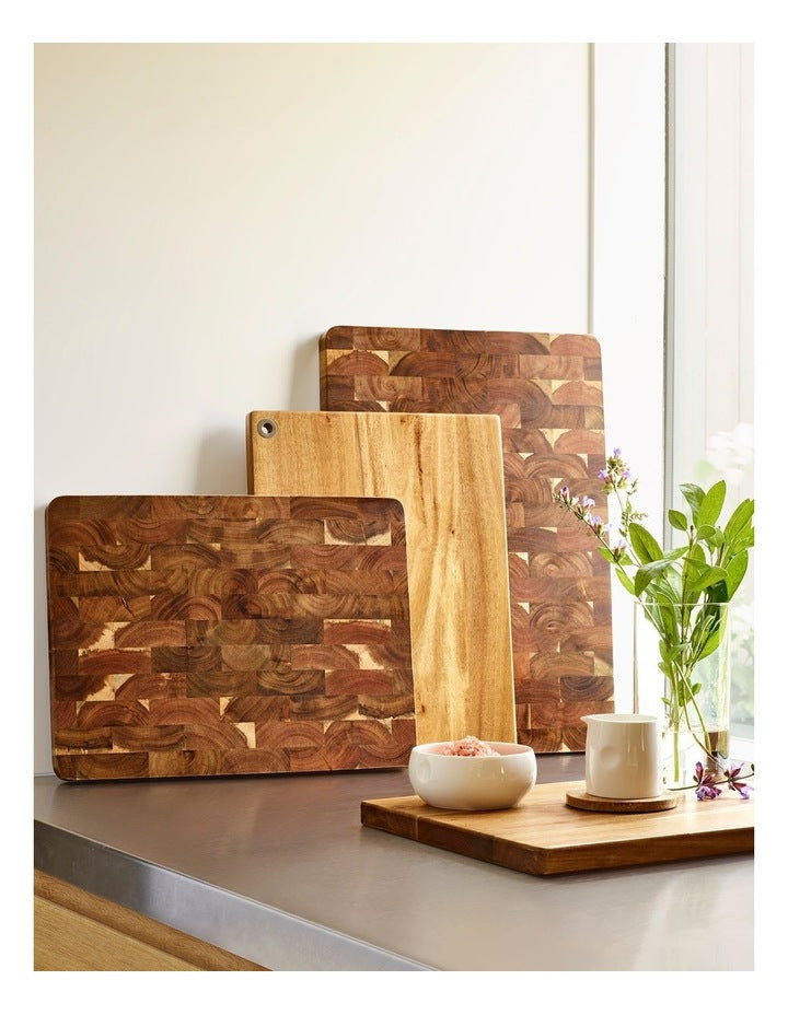 Acacia End Grain Cutting Board 40x30x3cm in Natural