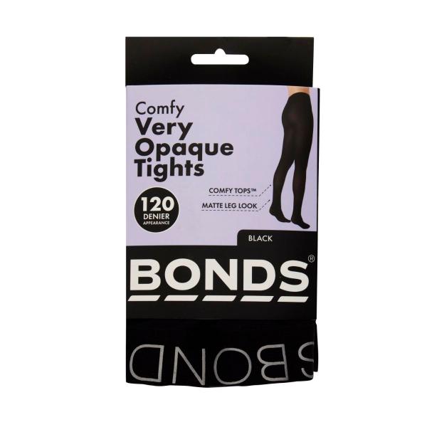 BONDS 120D BLACK OPAQUE TIGHTS SMALL/MED:1 PACK
