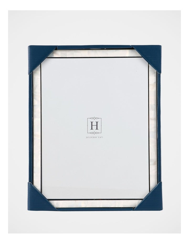 Mother of Pearl 20x25cm Shiny Metal Photo Frame Silver