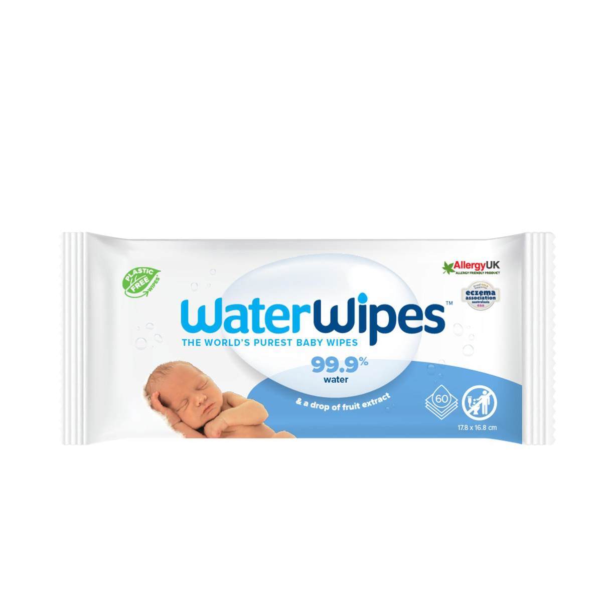 Waterwipes Fragrance Free Sensitive Skin Baby Wipes 60 Pack